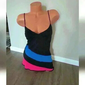 Forever 21 Color block Black Vneckline Tank Top Size Small
